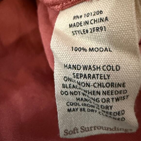 Soft Surroundings 100% Modal Sleeveless Tunic Top, Terracotta Rose, Size XL - Picture 5 of 5